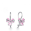 Серьги с французским замком из серебра с фианитом