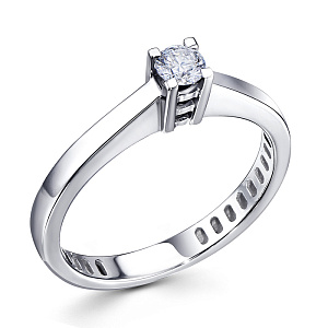 Кольцо из белого золота с бриллиантом