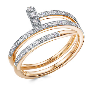 Кольцо из красного золота с бриллиантами