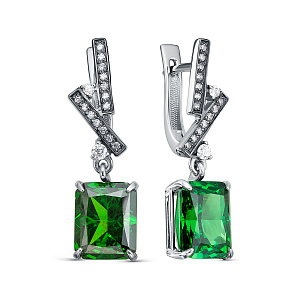 Серьги с английским замком из серебра