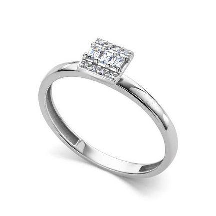 Кольцо из белого золота с бриллиантами