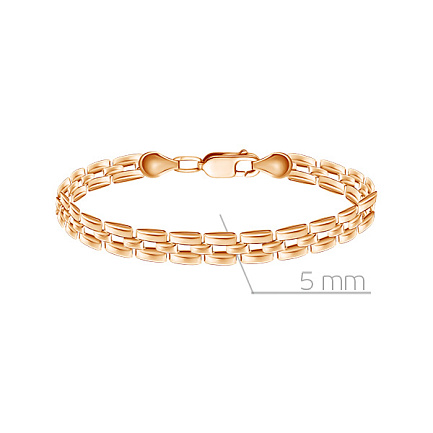 Браслет декоративный из красного золота с фианитом