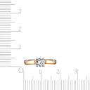 Кольцо из красного золота с фианитом