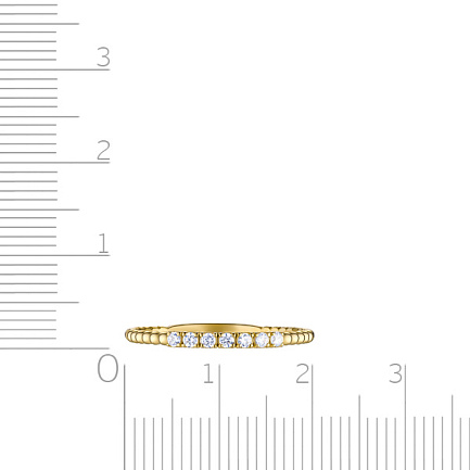 Кольцо из желтого золота с фианитом