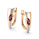 Серьги с английским замком из красного золота с бриллиантами