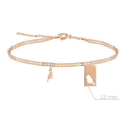 Браслет декоративный из красного золота