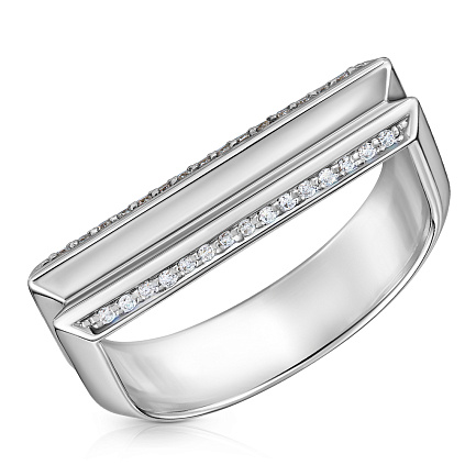 Кольцо из белого золота с бриллиантами