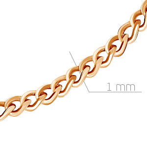 Цепь автомат из красного золота, плетение панцирное