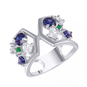 Кольцо из серебра с фианитом