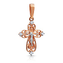 Крест из красного золота с бриллиантами