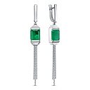 Серьги с английским замком из серебра с алпанитами