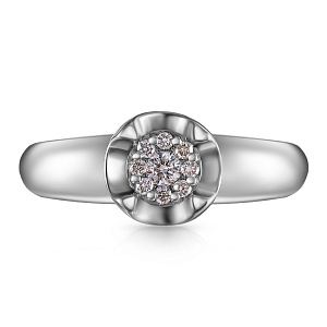 Кольцо из белого золота с бриллиантами