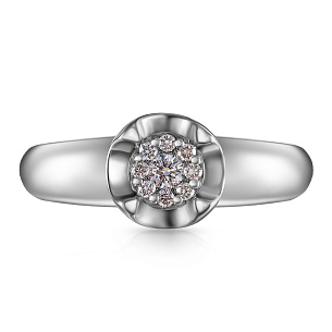 Кольцо из белого золота с бриллиантами