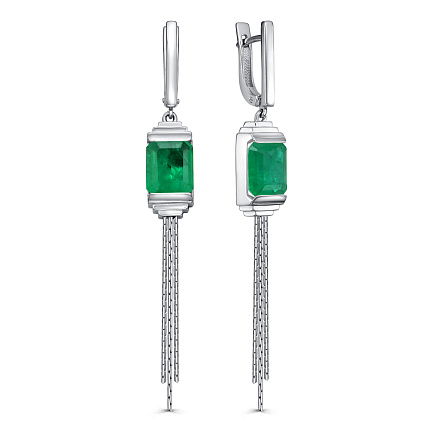 Серьги с английским замком из серебра с алпанитами