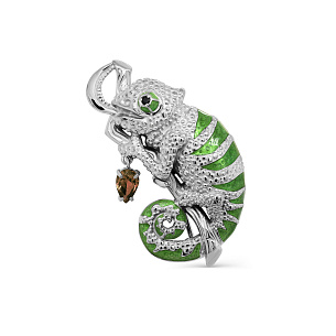 Брошь из серебра с фианитом