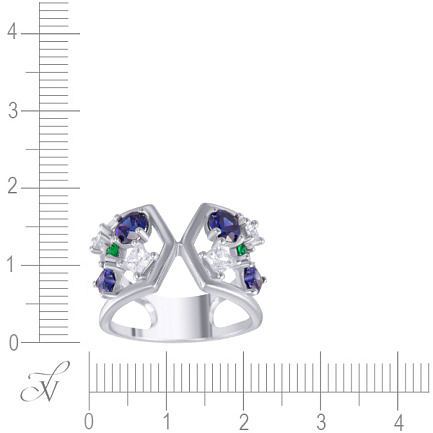 Кольцо из серебра с фианитом