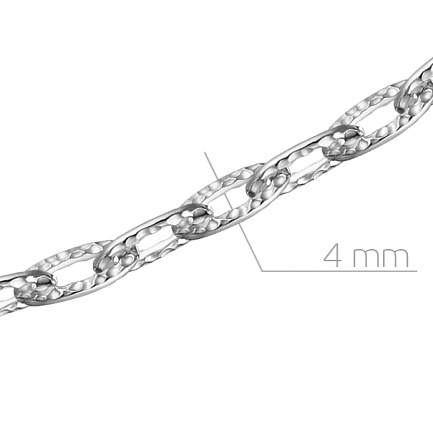 Цепь декоративная из белого золота с бриллиантом