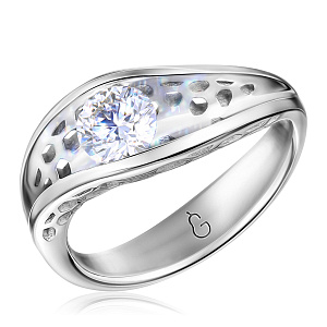 Кольцо из белого золота с бриллиантом