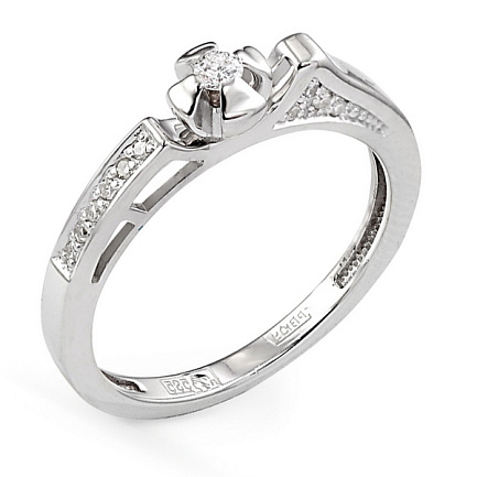 Кольцо из белого золота с бриллиантами