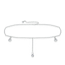 Браслет на ногу декоративный из серебра с фианитом