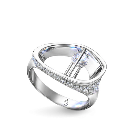 Кольцо из белого золота с бриллиантом