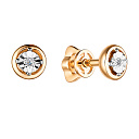 Пусеты из красного золота с бриллиантами