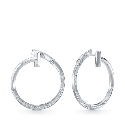 Серьги из белого золота с бриллиантами