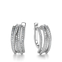 Серьги с английским замком из белого золота с бриллиантами