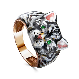 Кольцо из серебра с фианитами