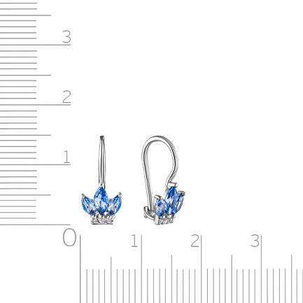 Серьги детские из серебра с фианитом