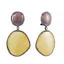 Серьги из золота с бриллиантами, корундами