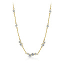 Колье из желтого золота с фианитом, плетение якорное