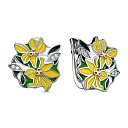 Серьги с английским замком из серебра с фианитами