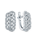 Серьги с английским замком из белого золота с бриллиантами