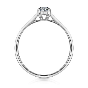 Кольцо помолвочное из белого золота с бриллиантами