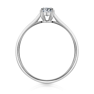 Кольцо помолвочное из белого золота с бриллиантом