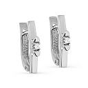 Серьги с английским замком из белого золота с бриллиантами