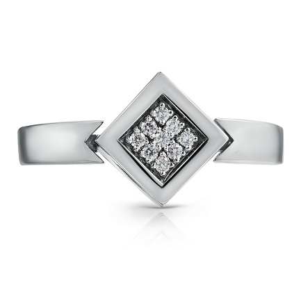 Кольцо из белого золота с бриллиантами