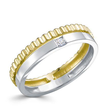 Кольцо из желтого золота с бриллиантом