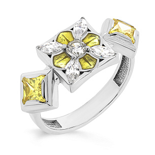 Кольцо из серебра с фианитами