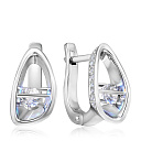 Серьги с английским замком из белого золота с бриллиантами