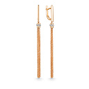 Серьги с английским замком из красного золота с бриллиантами