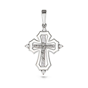 Крест из белого золота с бриллиантами