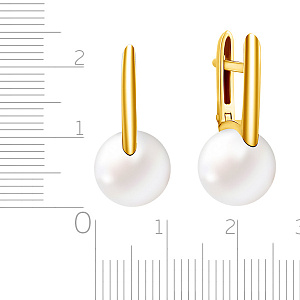 Серьги из желтого золота с жемчугом