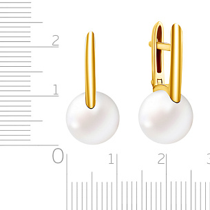 Серьги из желтого золота с жемчугом