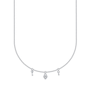 Колье из белого золота с бриллиантом