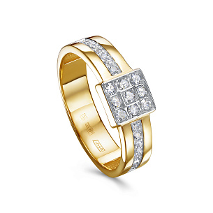 Кольцо из желтого золота с бриллиантом