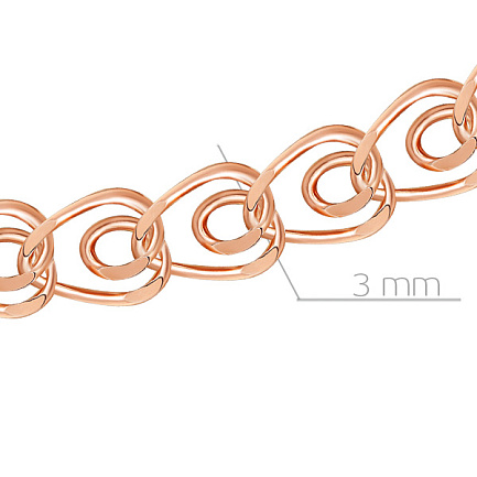 Цепь автомат из серебра с позолотой, плетение love