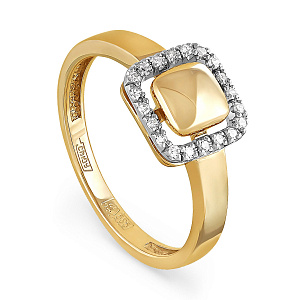 Кольцо из желтого золота с бриллиантами