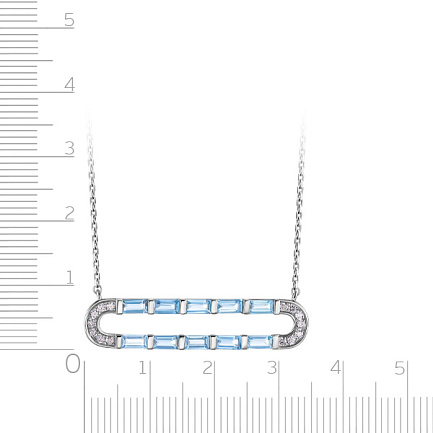 Колье из белого золота с бриллиантами, топазом